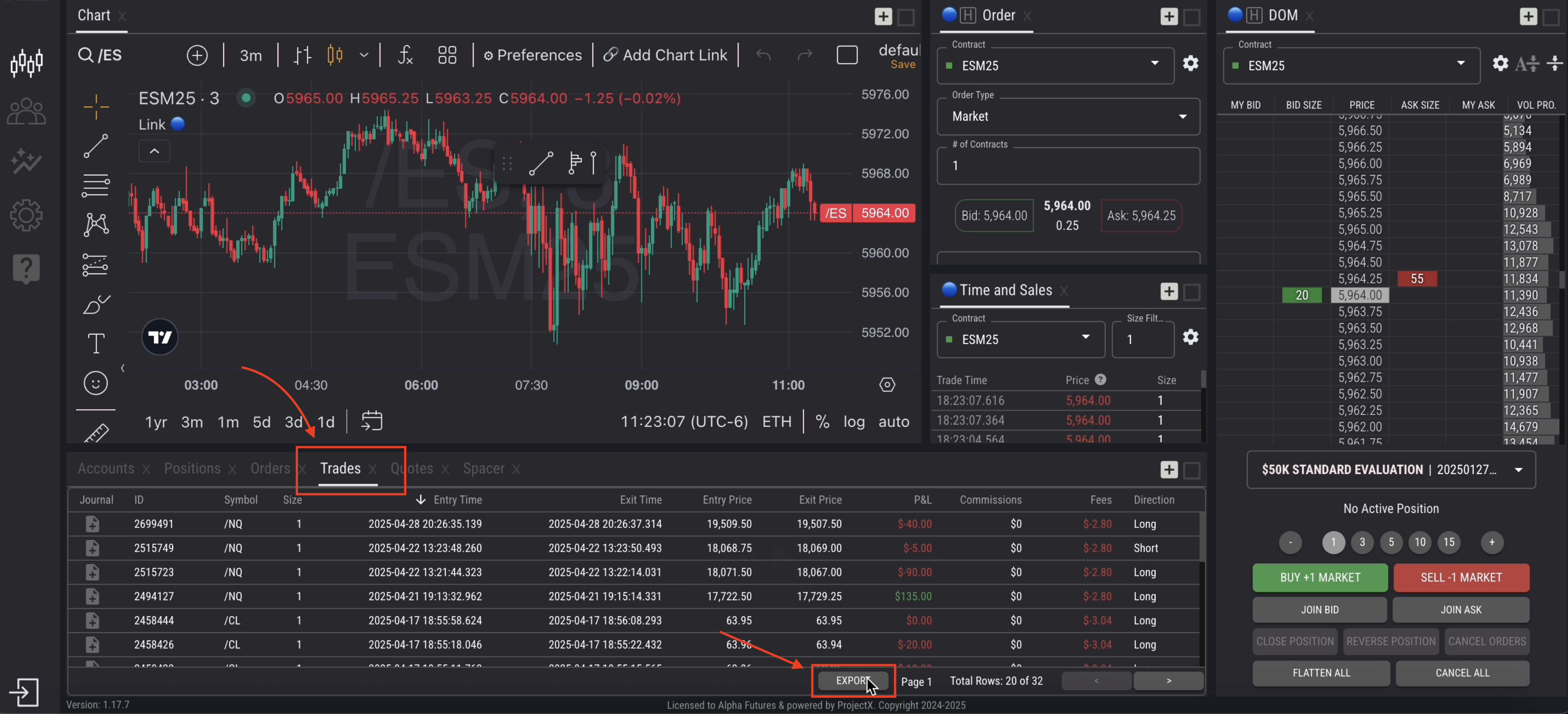 ProjectX Export Button
